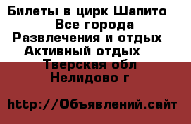 Билеты в цирк Шапито. - Все города Развлечения и отдых » Активный отдых   . Тверская обл.,Нелидово г.